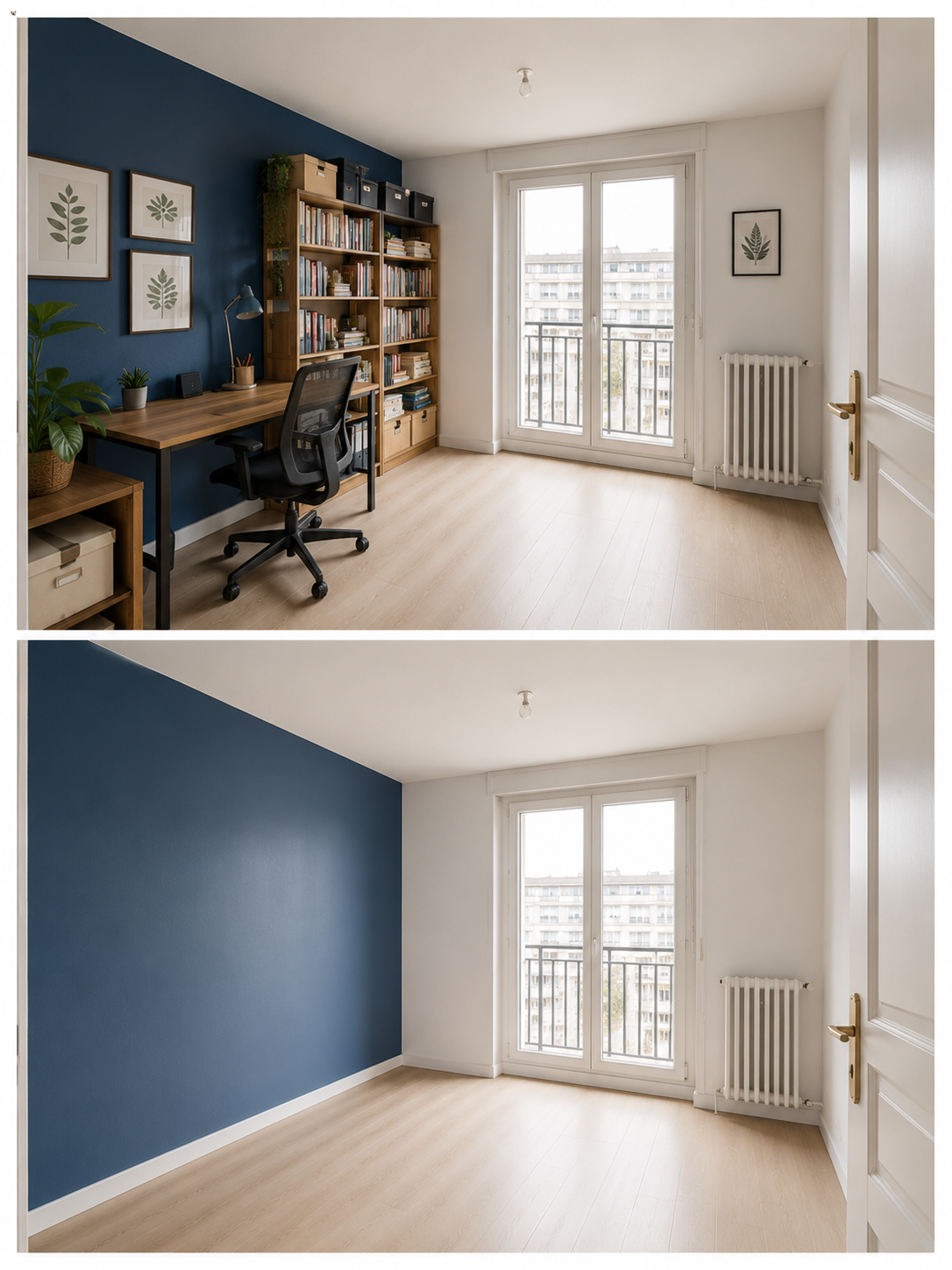 Bureau, avant et après valorisation